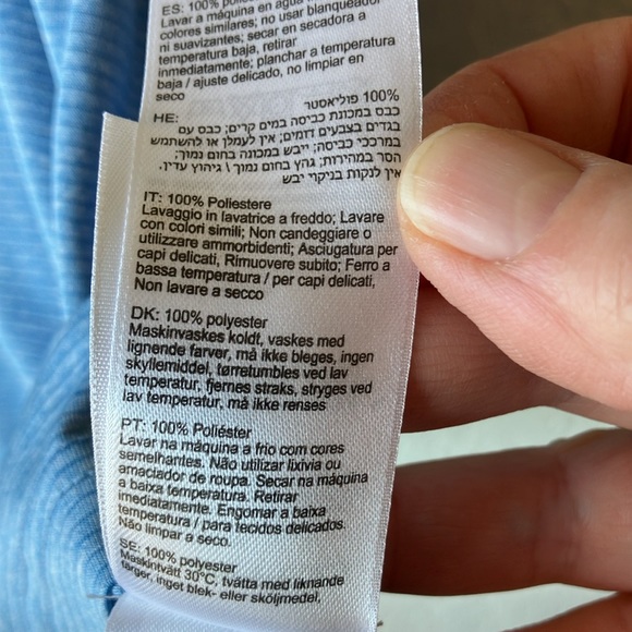 Exofficio Sol Cool Signature Blue Short Sleeve 3/4 Button Up Polo Shirt mens L - Picture 8 of 17